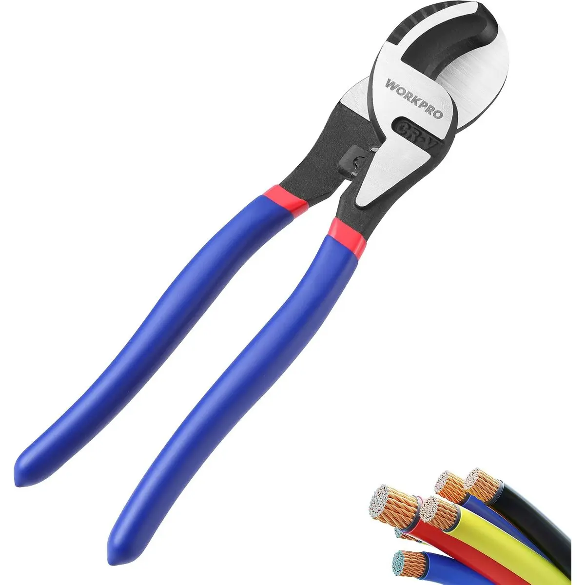 9-1/4 Inch High Leverage Cable Cutter, Heavy-Duty Cr-V Wire Cutter for 4/0 Aluminum, 2/0 Soft Copper, 100-Pair 24 AWG Cable, DIY Repair, Home Installation