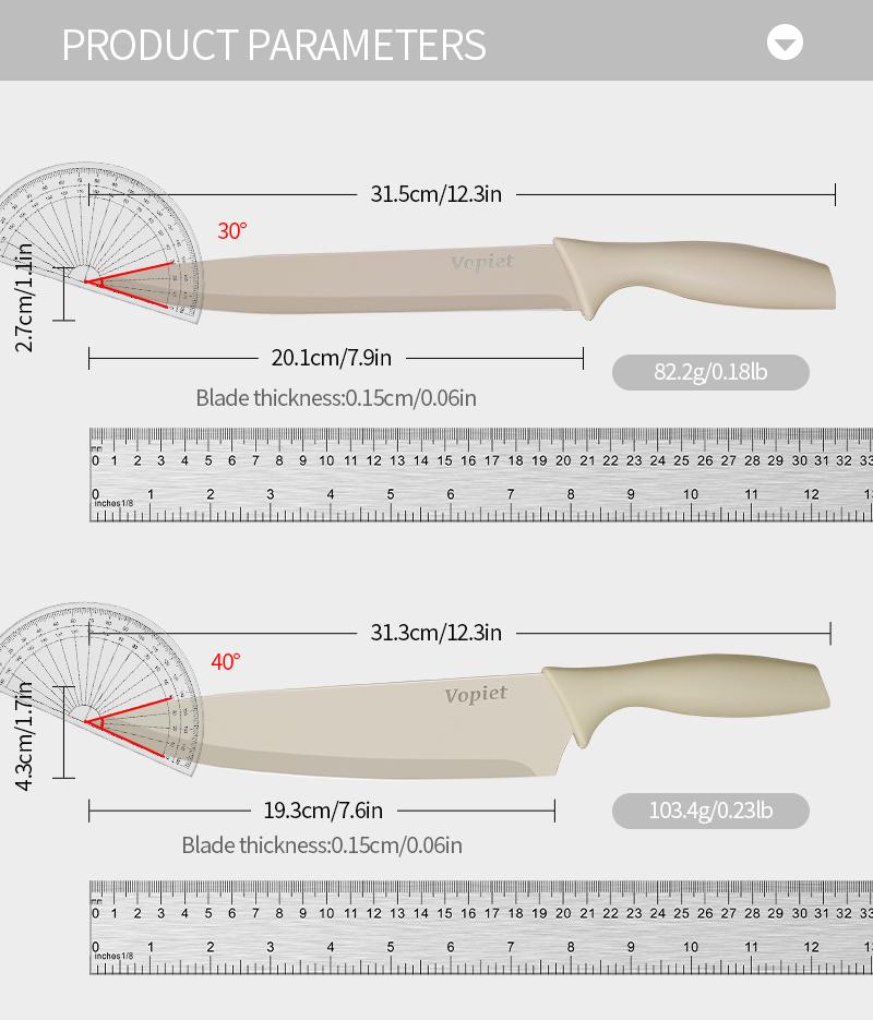 14 Pieces, Kitchen Knife Set, 7 Knives, 7 Protective Sleeves, Can Cut Meat and Vegetables, Can Cut Fruit, Can Cut Steak, Rust Resistant and Durable,  Gift Set Outdoorfun Fathersdaygift Outdoorfun Fathersdaygift Utensils Stainless Steel Cooking