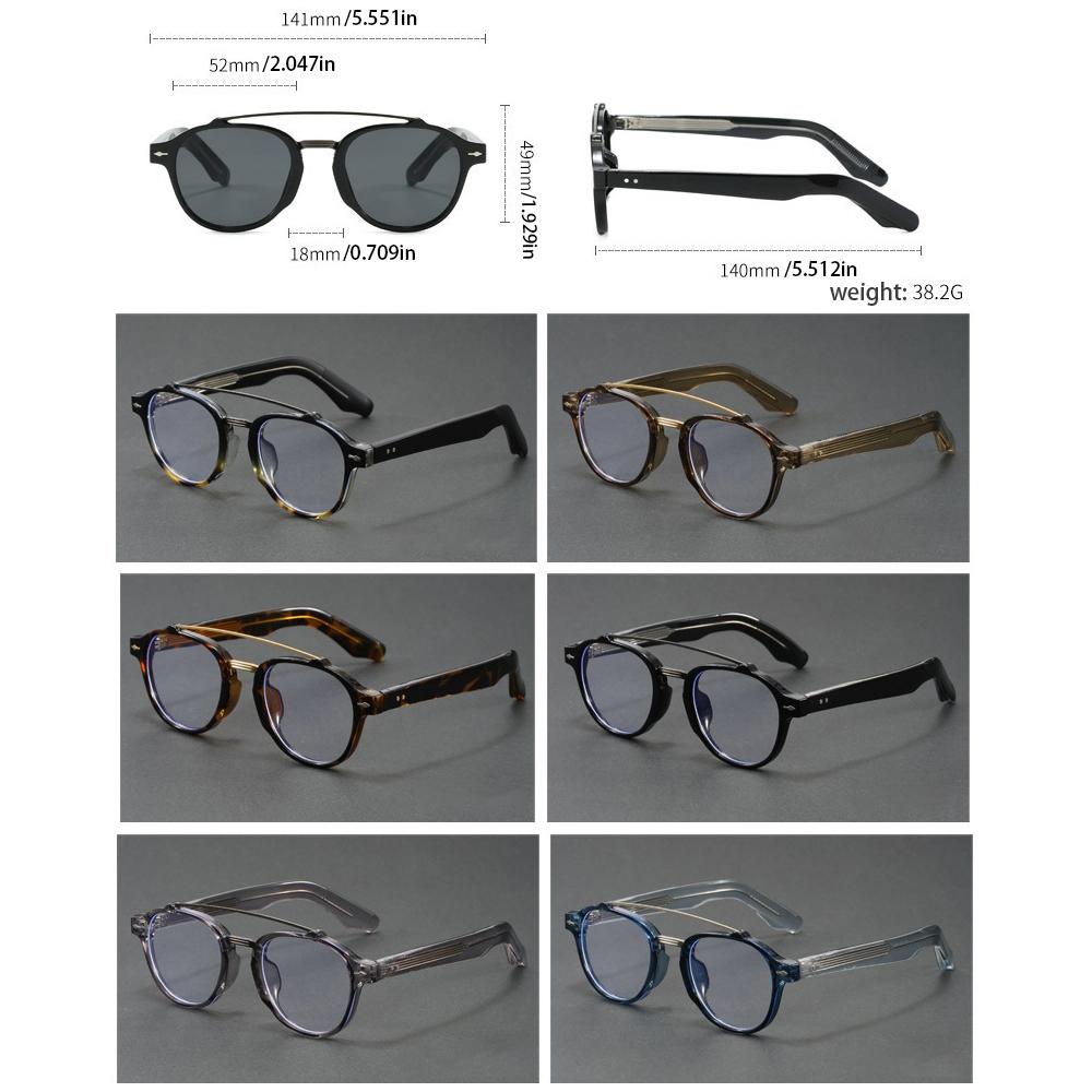 Classic Round Frames Aviator Glasses for Men and Women Fashionable Glasses New Double Bridge Glasses