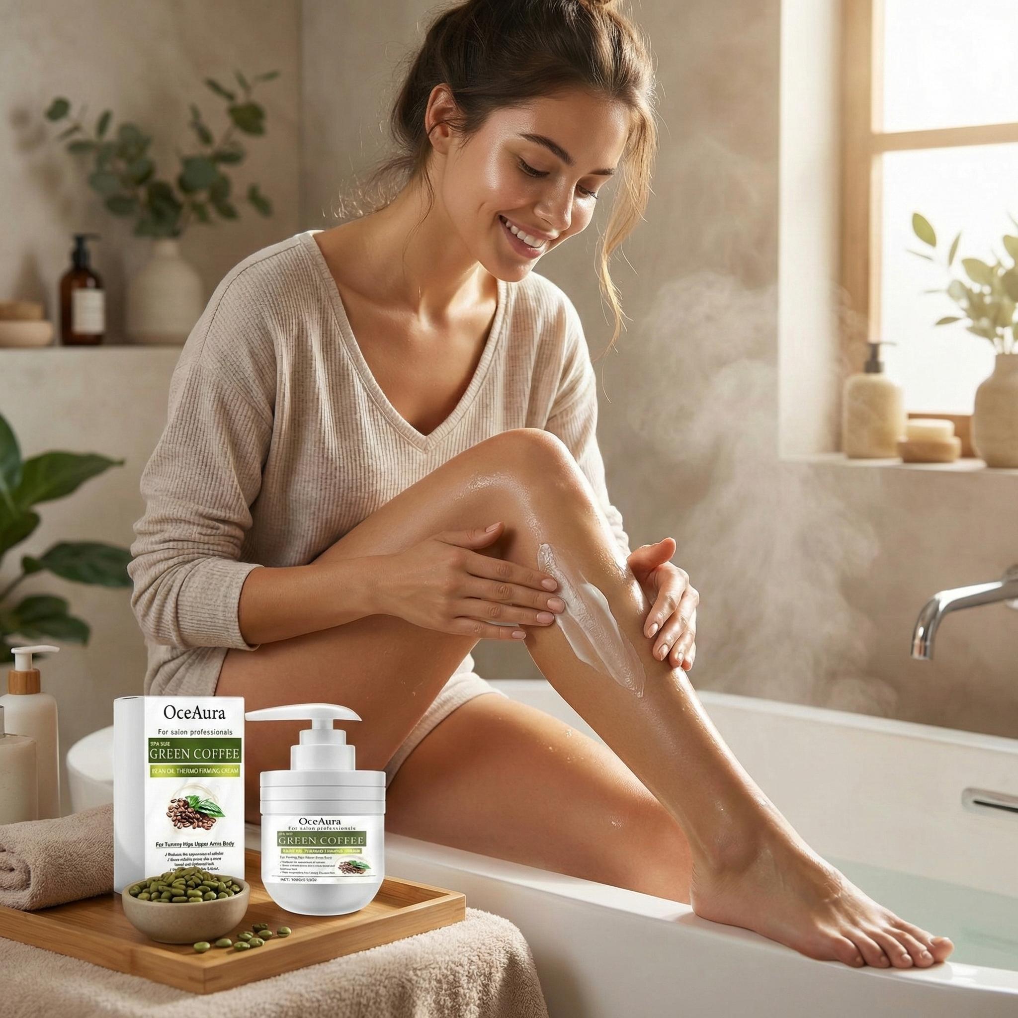 Spa Size Green Coffee Collagen Body Lotion - Daily Hydrating Moisturizer with Caffeine & Natural Extract, Gentle Skin Care for Smoother Looking Skin, Softens Dry Rough Skin for Body Abdomen Legs