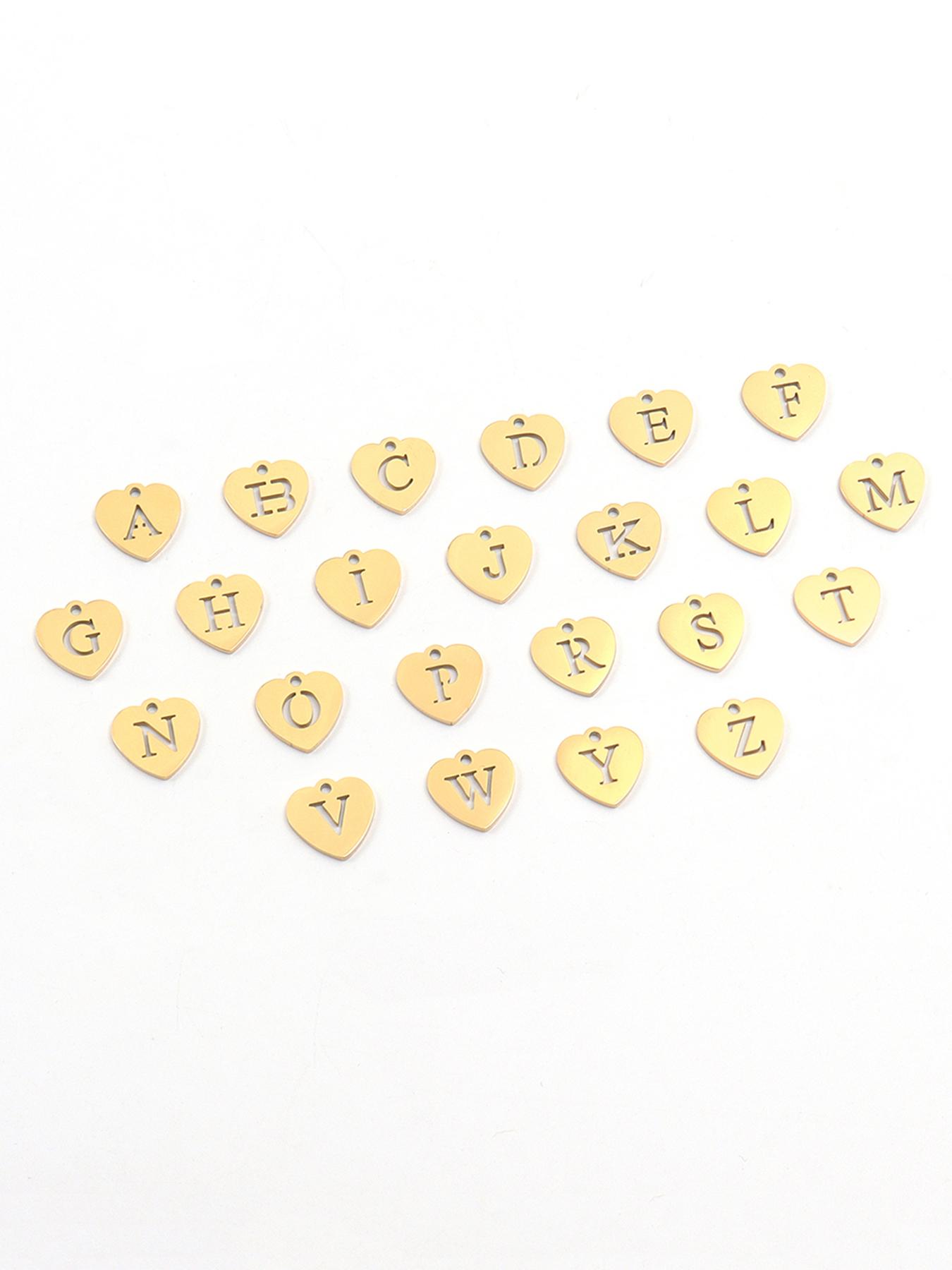 Heart Shaped Initial Necklace, Stainless Steel Jewelry for Party, Daily Clothing Decor, Trendy All-match & Exquisite Jewelry for Birthday Gift, Love Heart Necklace