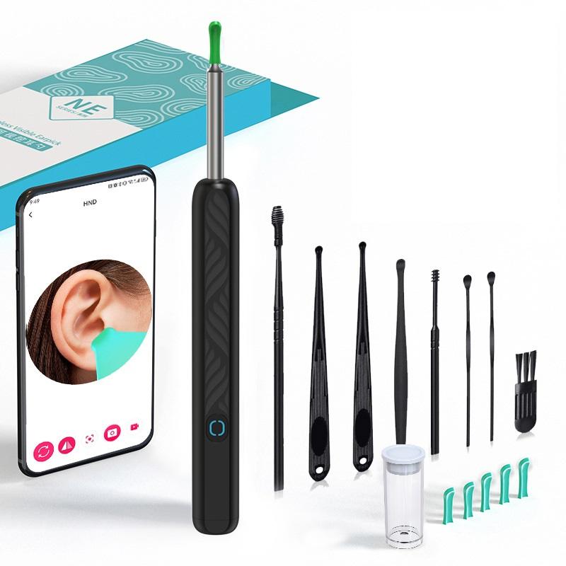 Earwax Removal Tool Kit with Camera, Portable 360° Wide-Angle Ear Cleaner, Waterproof Endoscope, Type-C Charging, Fits iPhone & Android, Earwax Cleaning Kit