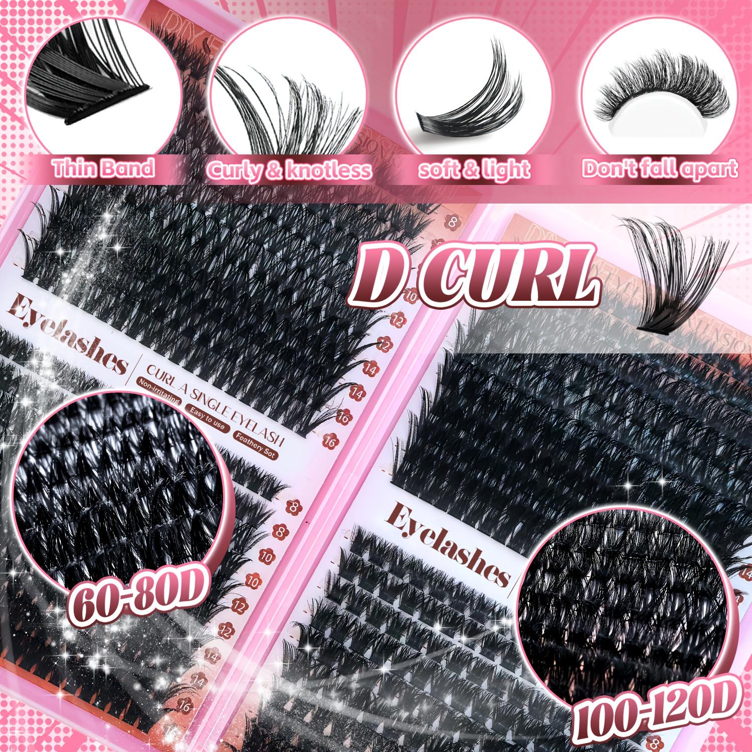 A Kit for Creating False Eyelash Extensions, Featuring a Multifunctional Eyelash Book with a Mix of 40-120D Fluffy And Dense Eyelash Clusters, Along with, a Multifunctional Tool Brush, Tweezers, And a Professional Makeup Kit to Achieve Beautiful Eye