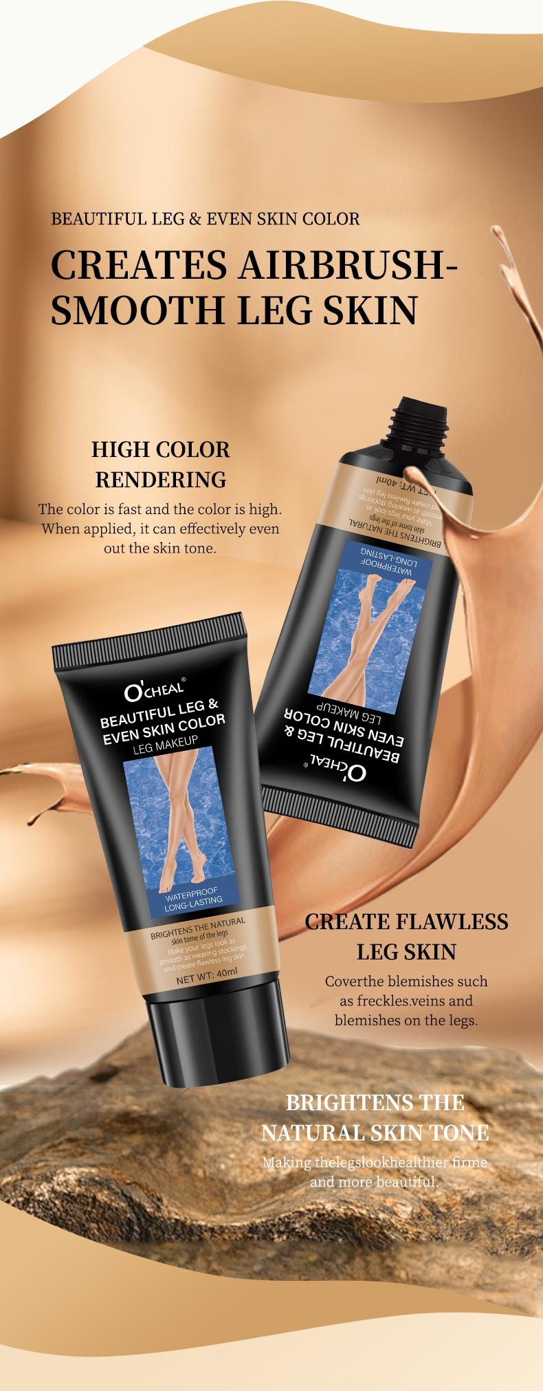 Self Tanning Lotion Leg Makeup Cream 3 Shades Waterproof Long Lasting High Coverage Hydrating Smooth Even Skin Tone Concealer