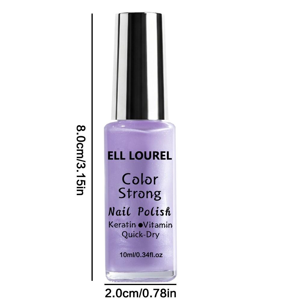 ELL LOUREL New Arrival Color Strong Nail Polish, 10ml Lavender Quick-Dry Nail Varnish, Keratin & Vitamin Infused, Alcohol-Free, Nail Chip-Resistant, Long-Lasting High Gloss, Nourishing Formula for Healthy Nails, Perfect for Daily Wear, Parties, Manicure