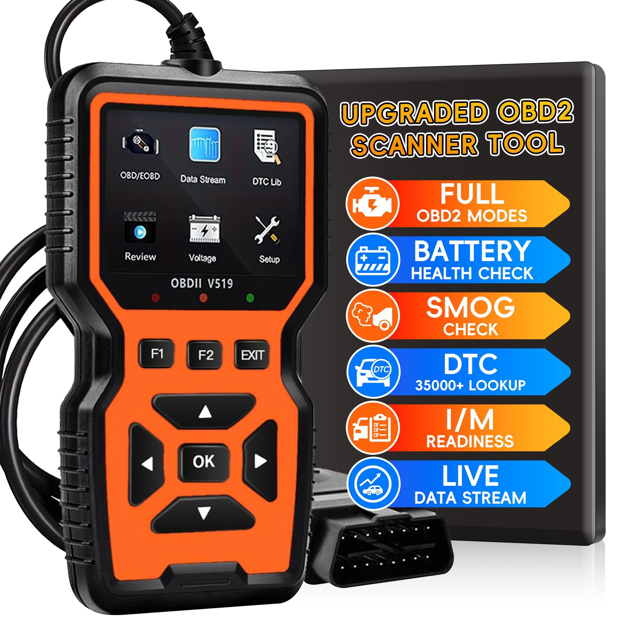 OBD2 Scanner, Car Code Reader for Check Engine Light, Full OBDII Scan Tool for Read & Clear Fault Codes,  Live Data, OBD II Diagnostic Scanner for 1996+ Cars, Automotive Scan Tool