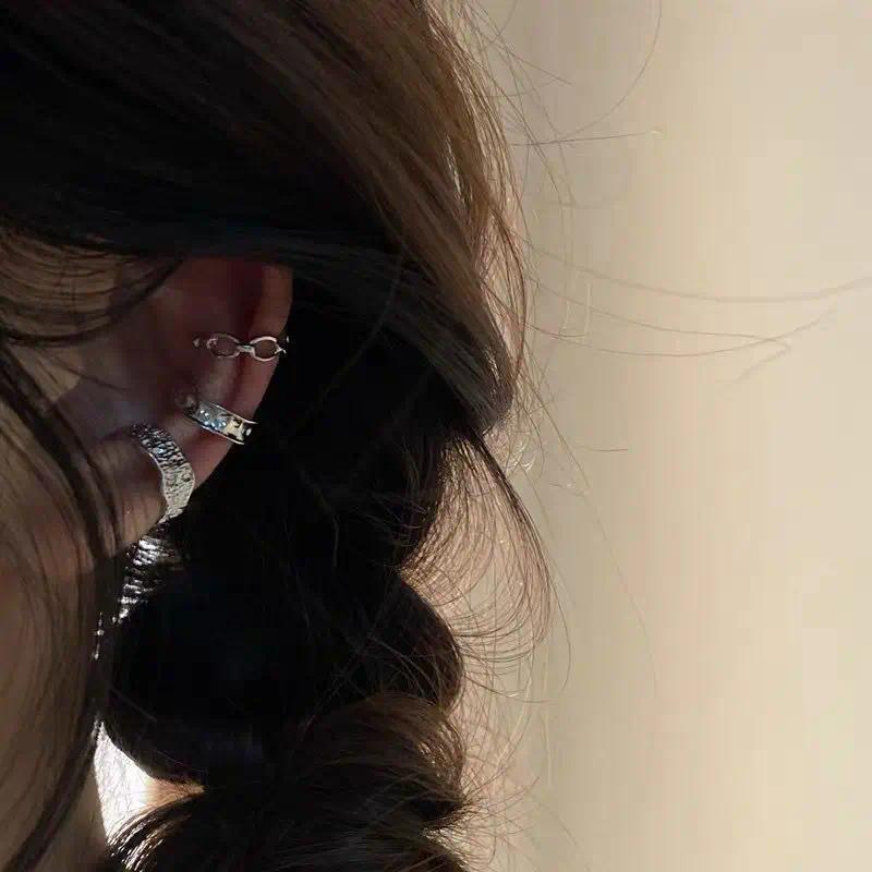 XINYI Y2K Fairy Butterfly Tassel Ear Clips Angel Ear Bone Clip Earring Elf Female Hole Cuff Hanging Earring Fashion Jewelry