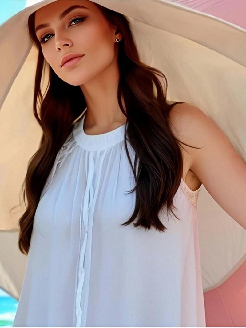 Women's Solid Color Wide Brim Lightweight Sun Hat, Casual Outdoor Sun Protection Hat for Women & Girls, Fashion Accessories for Daily Wear