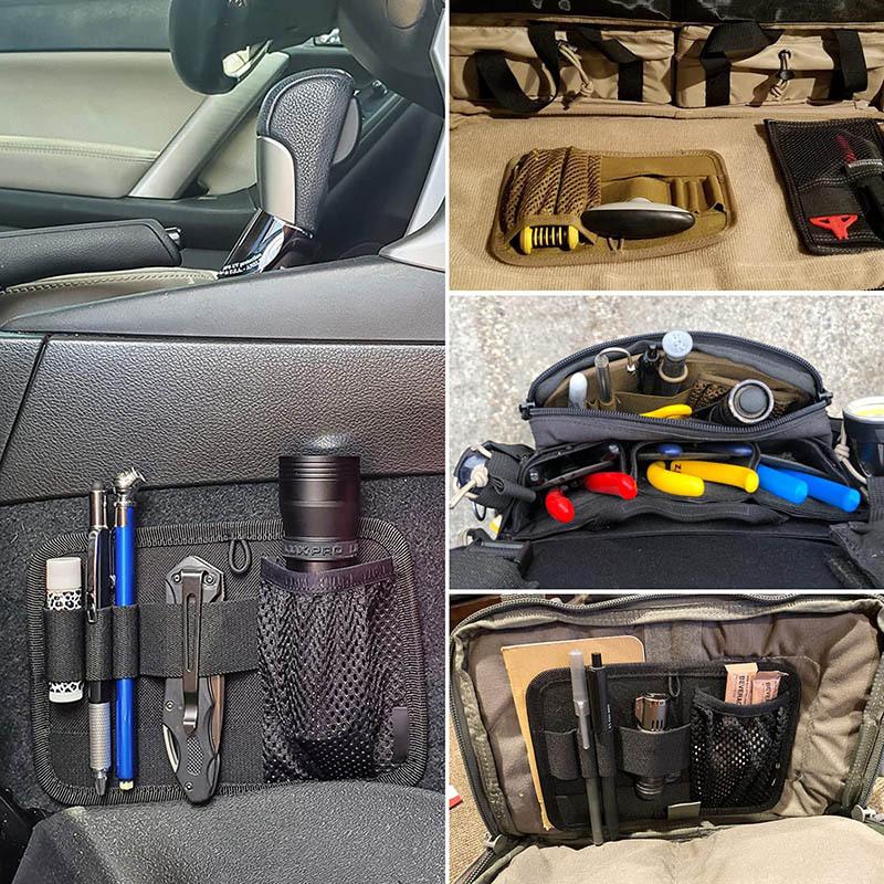 EDC Organizer Pouch - Tactical Modular Admin Pouch with Elastic Holders & Mesh Pocket, MOLLE Compatible for Tactical Vest & Backpack
