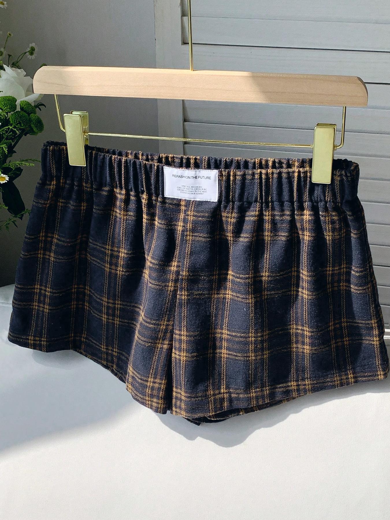 Women's summer casual everyday fashionable and cute plaid shorts Bottom