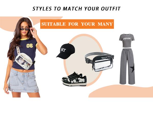 LATMAP 2L Clear Fanny Packs Belt Bag Purse Shoulder Bag, Versatile Crossbody Bags for Women Men, Compact Waist Pack Sling Chest Bum Bag for Travel Essentials Work Hiking, Great Gifts for Birthdays Holidays