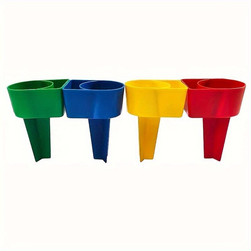 1pc Beach cup holder reusable colorful beach cup holder beautiful beach coaster - fashionable beverage and phone holder - durable beach vacation item stackable and multi-color perfect for family and friends plastic beach beverage holder
