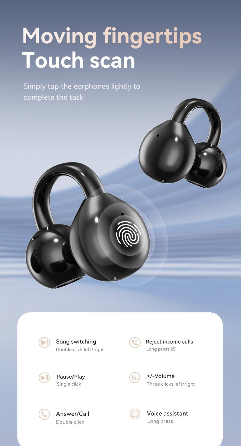 Wireless Bluetooth headset with audio-visual futuristic touch screen audio wireless headset for music and phone