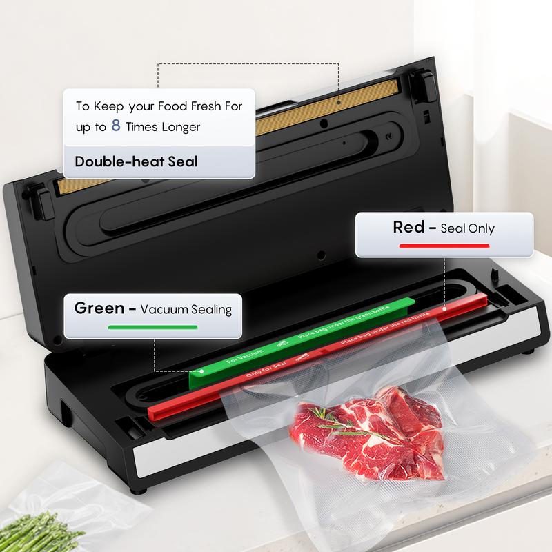 FRESKO AutoMax V2 Compact Vacuum Sealer Machine, Automatic Food Saver with Double Heat Seal, Includes Bags & Starter Kit