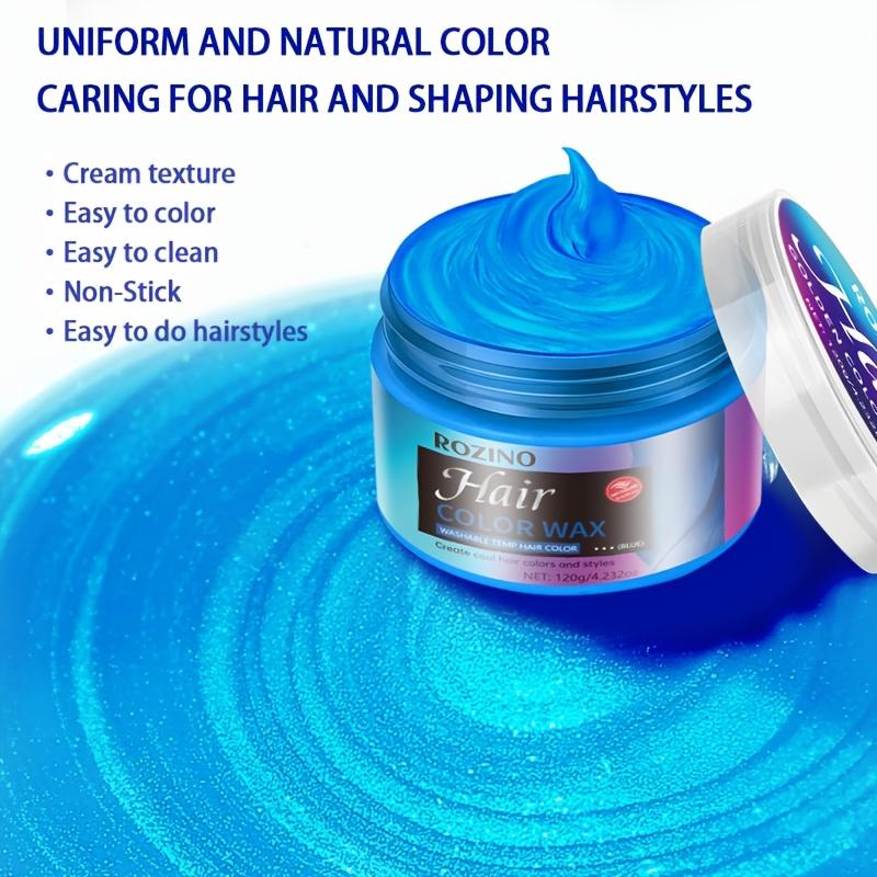 ROZINO One-Touch Blue Hair Wax Easy Color-Changing Define Exclusive Hair Color Haircare Flexible Hair Coloring Option