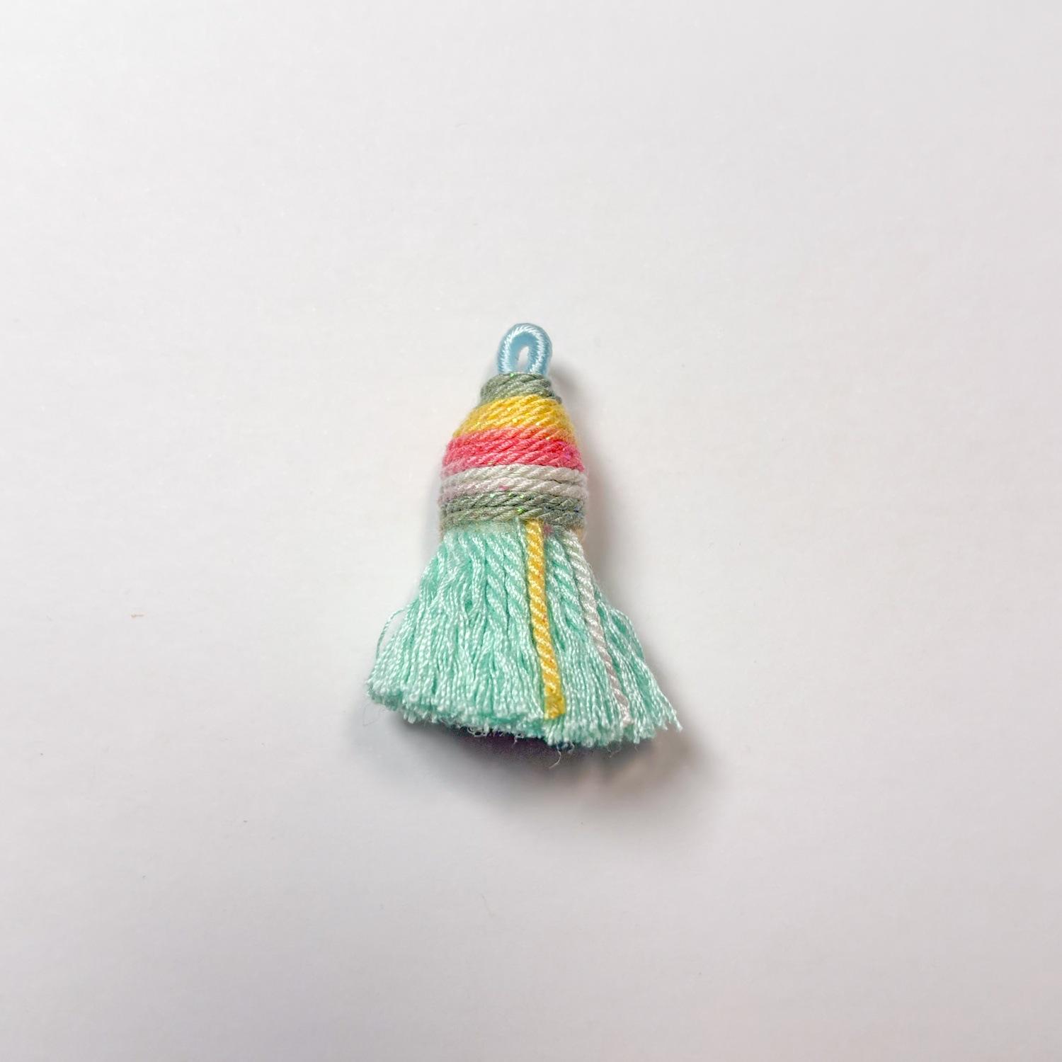 Starry Sky Gradient Tibetan Style Cotton Thread Tassel Pendant/Accessory/Bracelet DIY Semi-finished Jewelry Making Accessories Charms