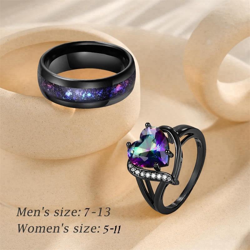 Fashion ring peach heart shape super flash diamond colorful zircon ring ring Fashion Couple Rings Romantic Women Heart Green Rhinestones Zircon Ring Men Stainless Steel Celtic Dragon Ring Wedding Jewelry