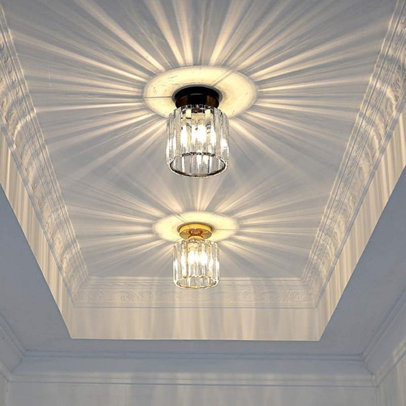 Crystal Chandelier, Mini Crystal Pendant Light, Modern Ceiling Lamp, E27 Base, /gold/silver Color, Indoor Decorative Light, Home Decor Lighting, for Hallway, Kitchen, Dining Room, Corridor
