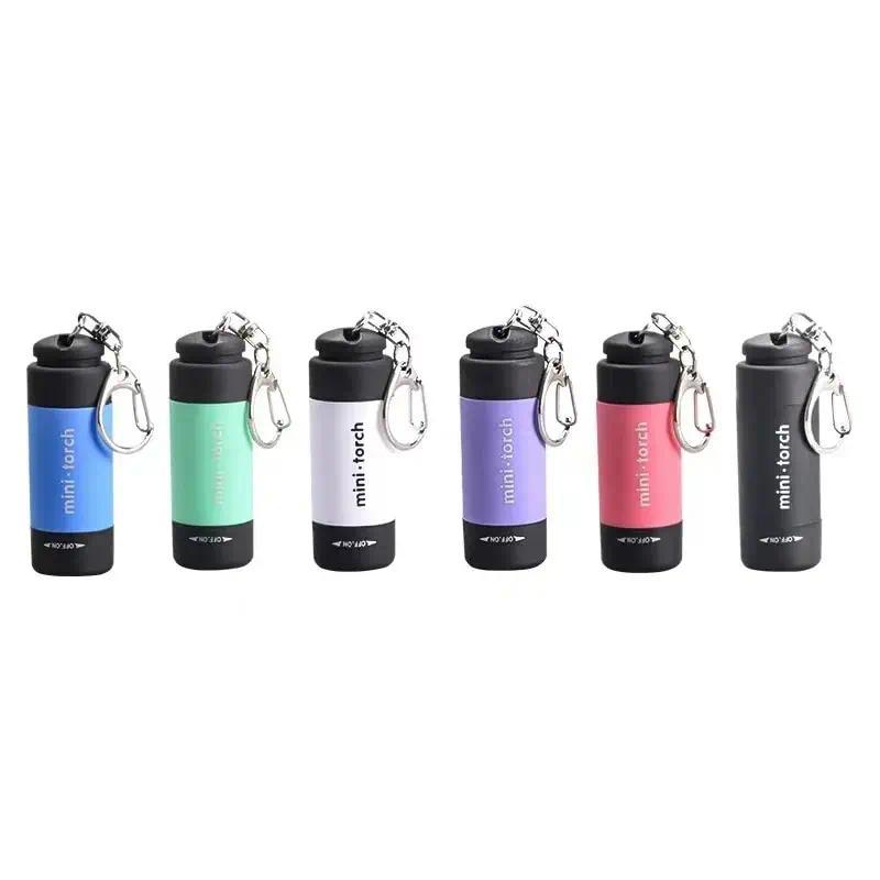 2-Pack Waterproof LED Keychain Flashlight, USB Rechargeable Mini Pocket Torch Light, Compact Portable Bright Small Flashlight for Emergency, Camping, Hiking, Walking & Daily Home Outdoor Lighting Use