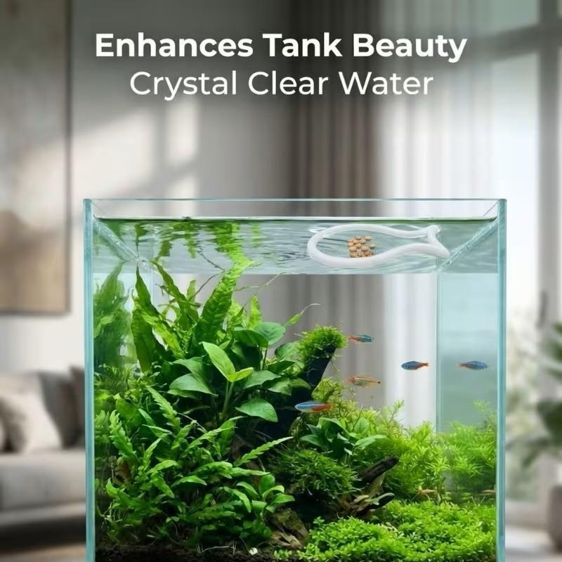 Two 3D Printed Fish-Shaped Aquarium Feeding Rings, Prevents Food Spreading, Reusable, User-Friendly, Ideal for Various Fish Tanks