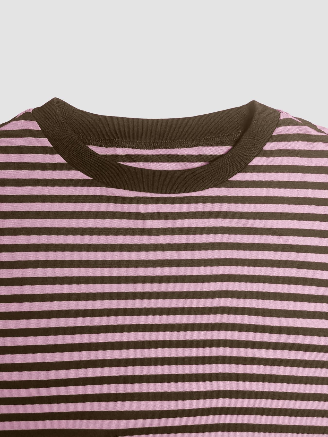 Women's Striped Long Sleeve Loose Top, Casual Versatile Blouse, Stylish Ladies' Fashion Shirt, Perfect for Daily Wear & Layering