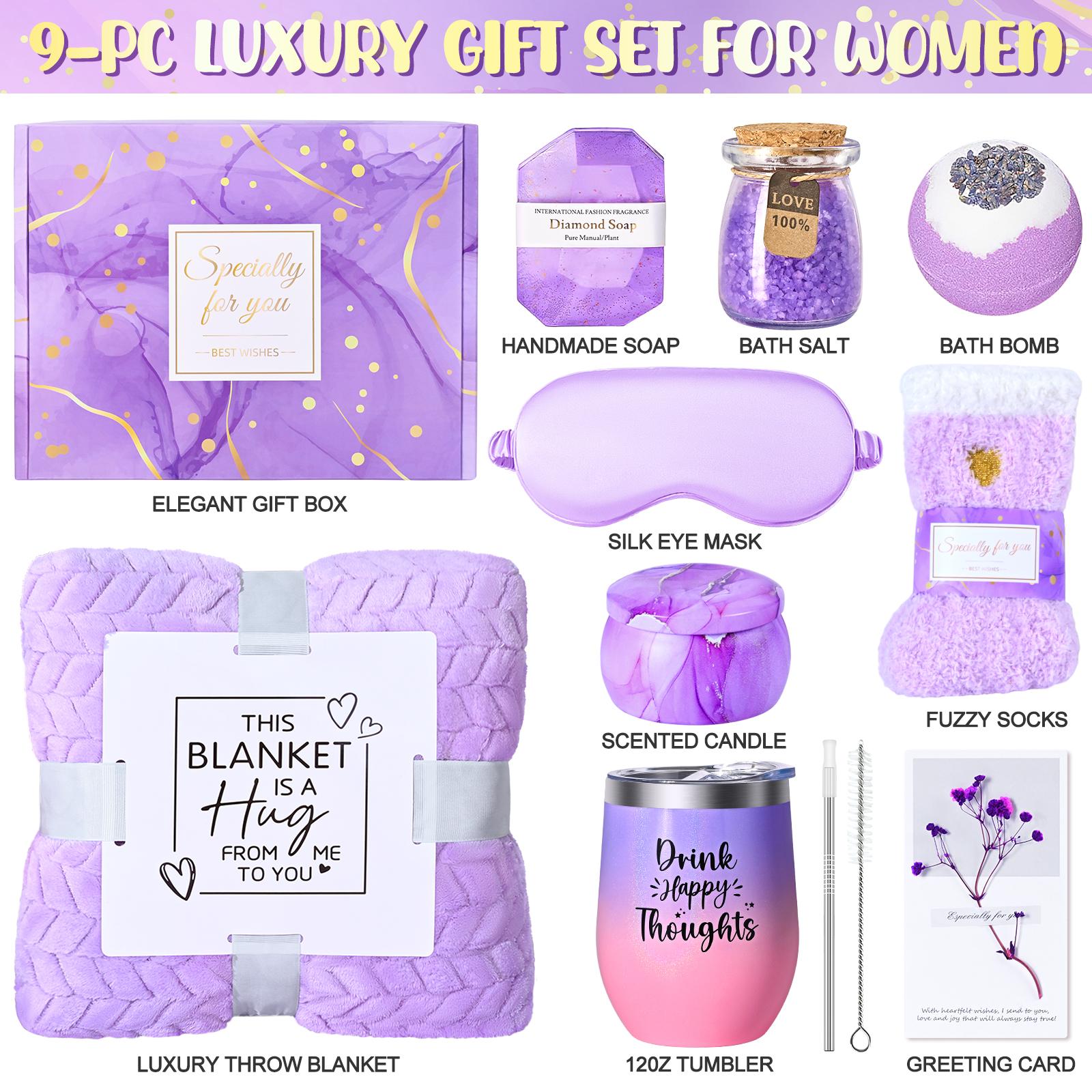 Unique Care Gifts for Women,Relaxing Spa Gift Basket Set, Bath Sets Gift, with Stainless Steel Tumbler & Flannel Blanke,9/10/12-Piece,Holiday gifts,Birthday Gifts for Mom, Sister,Best Friend,Wife,graduation gift boxes Unique Care Gifts for Women,Relaxing Spa Gift Basket Set, Bath Sets Gift, with Stainless Steel Tumbler & Flannel Blanke,9/10/12-Piece,Holiday gifts,Birthday Gifts for Mom, Sister,Best Friend,Wife,graduation gift boxes