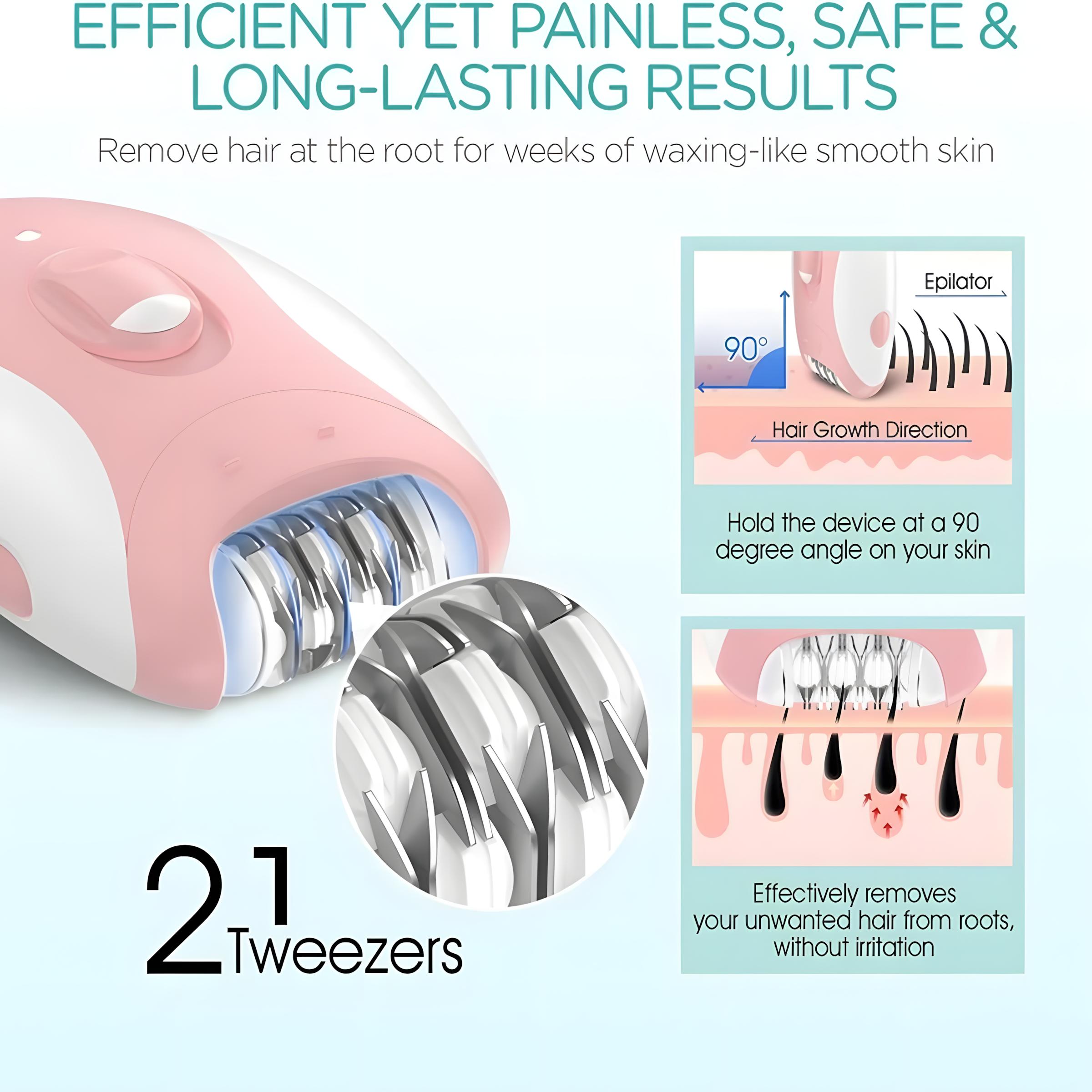 Kemei Km-189b Electric Epilator, Waterproof Intimate Trimmer, Compact Portable Shaver, Cordless Rechargeable Shaver, Personal Grooming Device, Easy to Use, USB Rechargeable Shaver