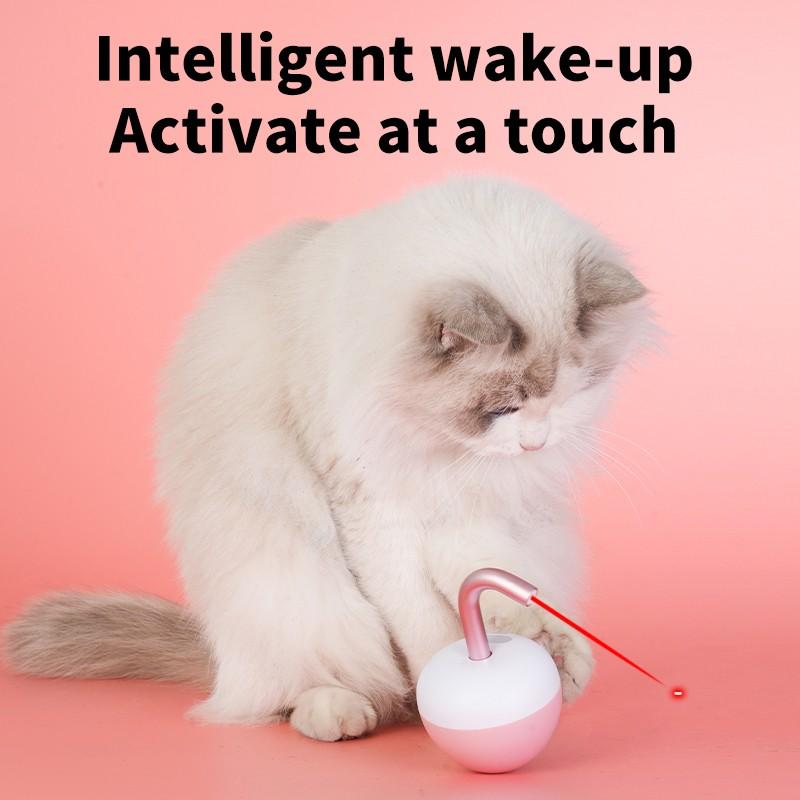 Automatic Cat Laser Pointer Toy, USB Rechargeable, Safe Light Interactive Pet Toy, Plastic Material, Low Power Laser, Suitable for Apartments