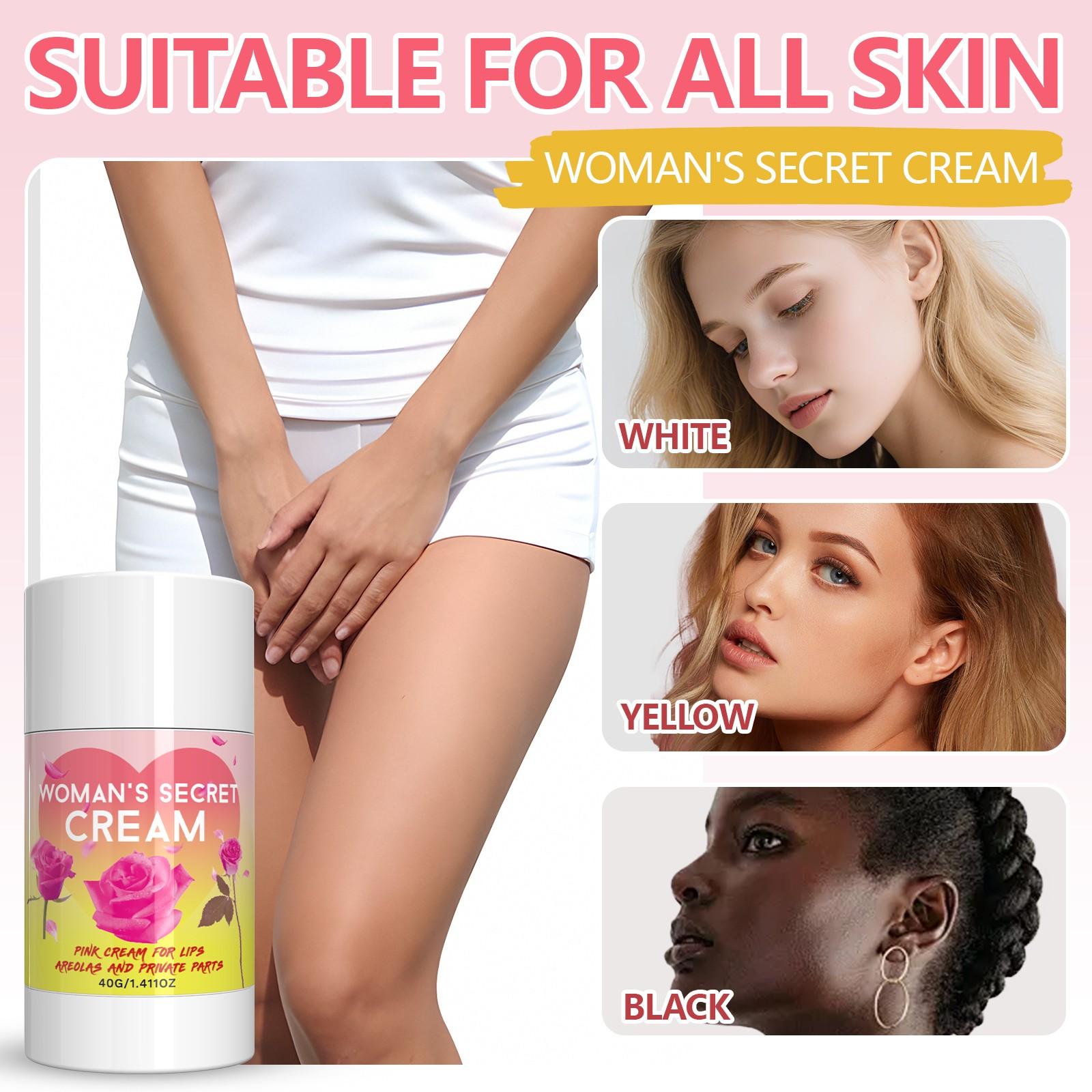 Women's Secret Cream, Radiance Cream, Moisturizer With Vitamin E & Rose Extract, Brightening & Translucent Skin, Improves Rough Skin Texture, Odor Control Formula, Moisturizing, Hydrating, Fresh Scent For All Skin Types, Christmas Gift For Women-40G