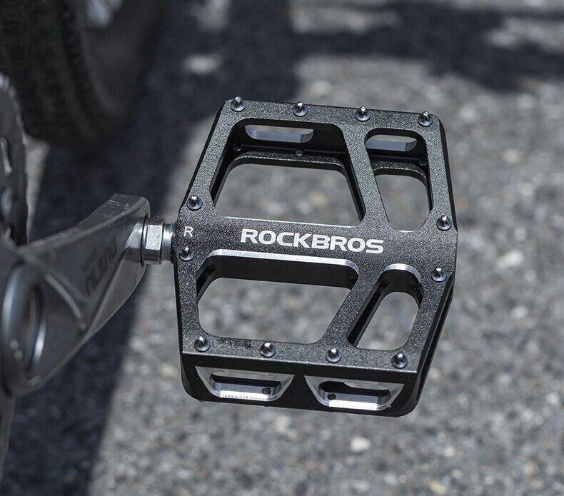 ROCKBROS Bicycle Wide Thread Pedals MTB Road Bike Dustproof Pedals Waterproof Aluminum Alloy Wear-resisting