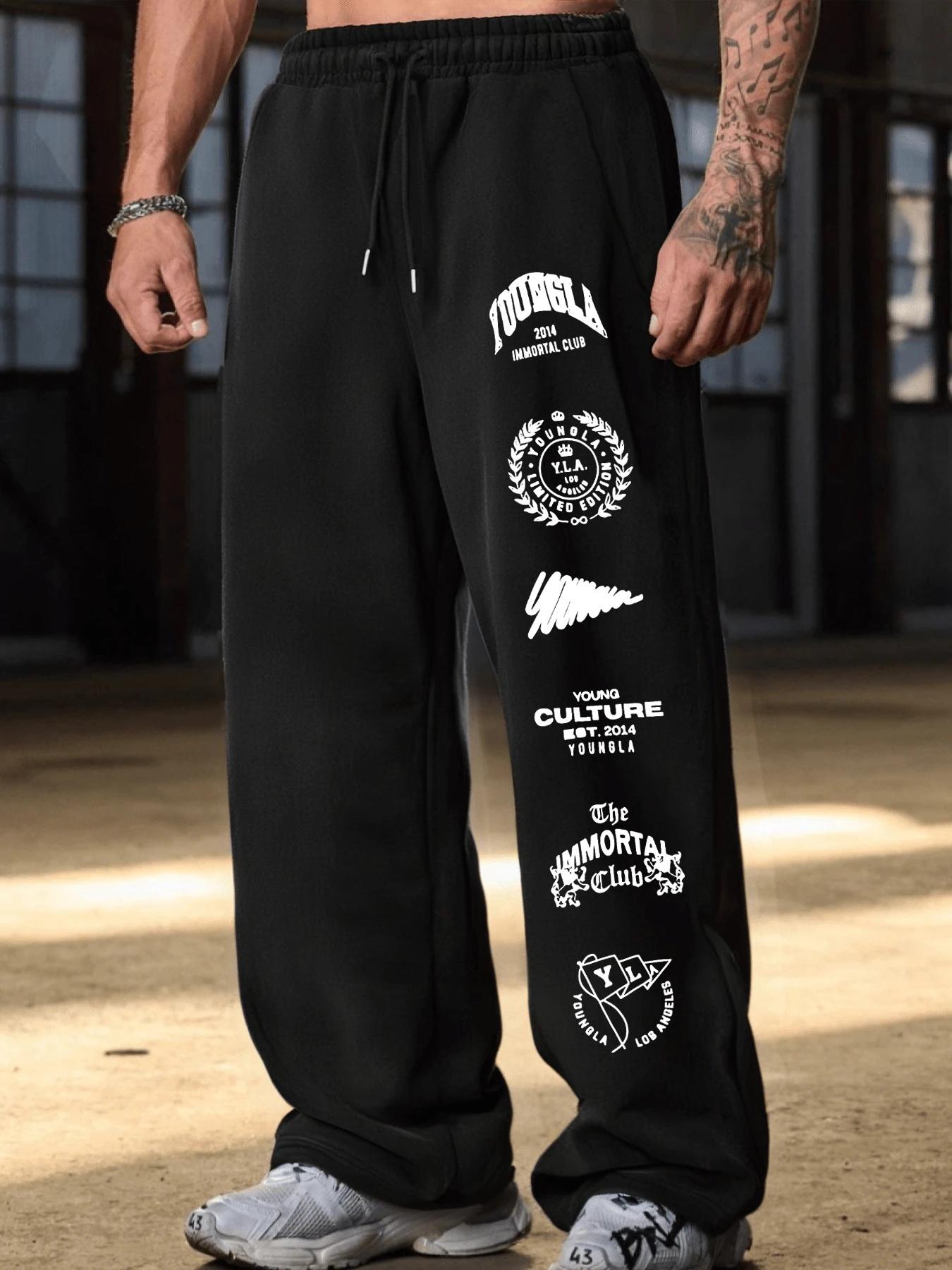 Men's Casual Fitted Sports Pants, casual sports trousers, Street Style Joggers, Fashion Essential for All Seasons, Moderate Fabric Thickness
