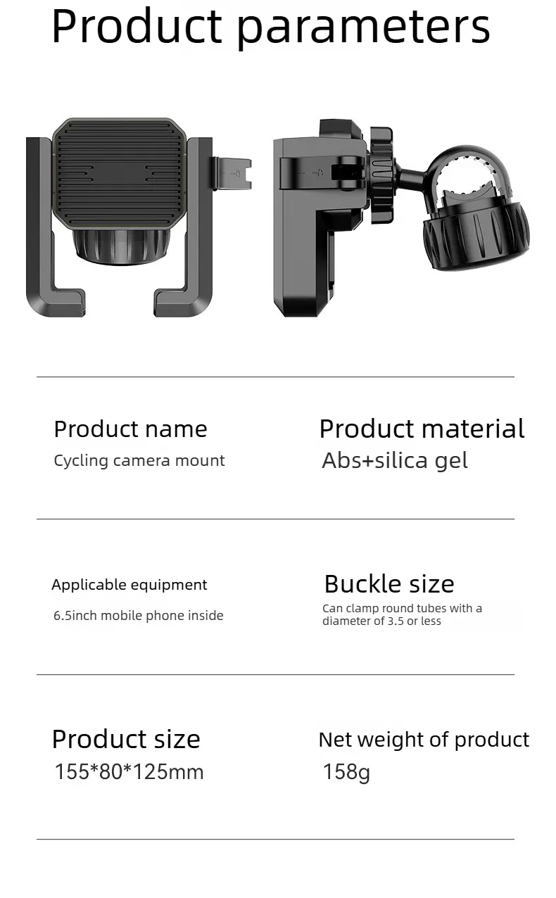 Anti-Shake Bicycle Handlebar Phone Mount Holder with Double Fix Pad, Silicone Pads, 360-Degree Adjustable, Tool-Free Install, Memory Lock, 1-Second Quick Release for Mountain Biking, Navigation Ride