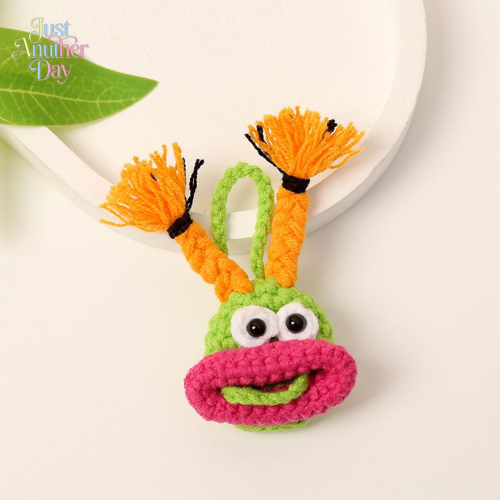 3PCS Funny Ugly Cute Sausage Mouth Keychains, Handmade Crochet Pendant Charms, Unique Car & Bag Accessories, Quirky Small Gift for Friends & Family