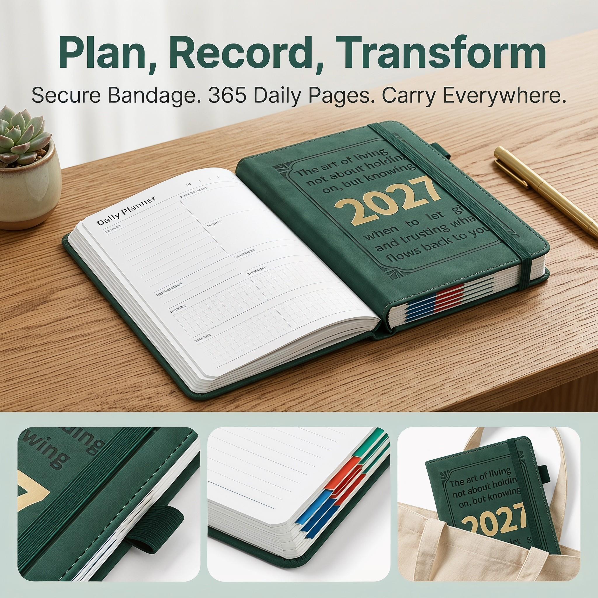 2027 Planner Daily Weekly Monthly Schedule Book, 12 Month Organizer, Goal Planning, Habit Tracker, to Do Lists, Time Management Planner