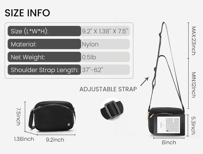 Small travel purse Women Crossbody purse Long Starp Crossbody Bag for Women - Shoulder Bag With Waterproof Nylon Handbag Multiple Pockets and Adjustable Strap 1.5L Small travel purse Women Crossbody purse Long Starp Crossbody Bag for Women - Shoulder Bag With Waterproof Nylon Handbag Multiple Pockets and Adjustable Strap 1.5L