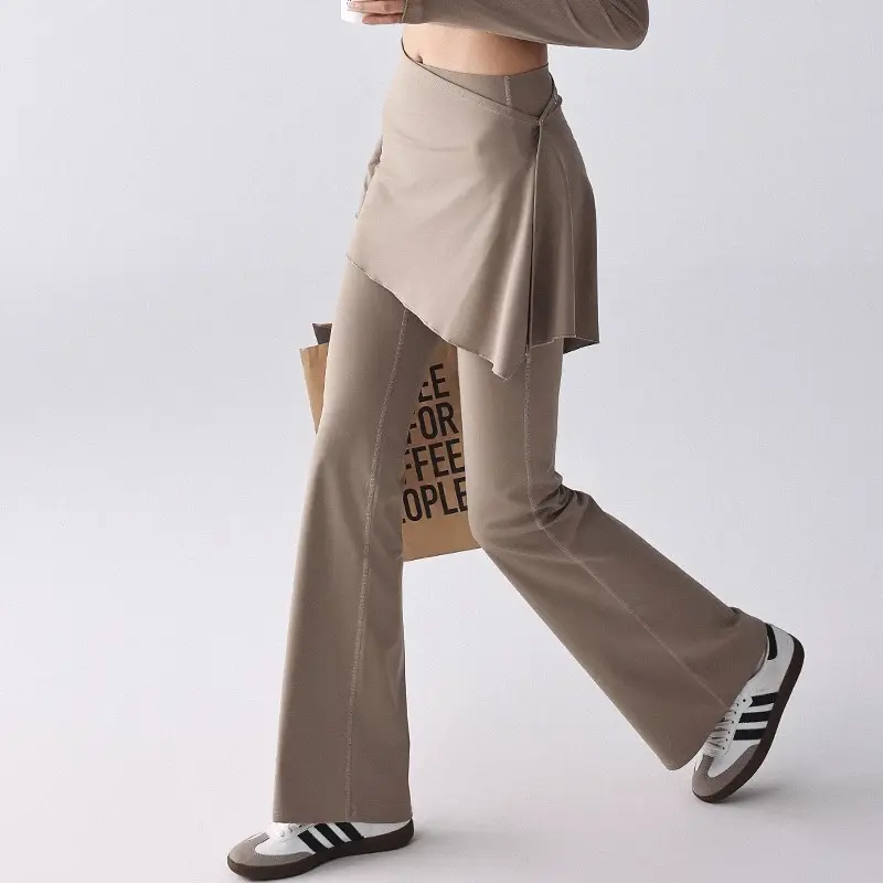 Micro-pull yoga pants women's new high waist hip lift outer wear dance yoga clothes Pilates sports fitness culottes set