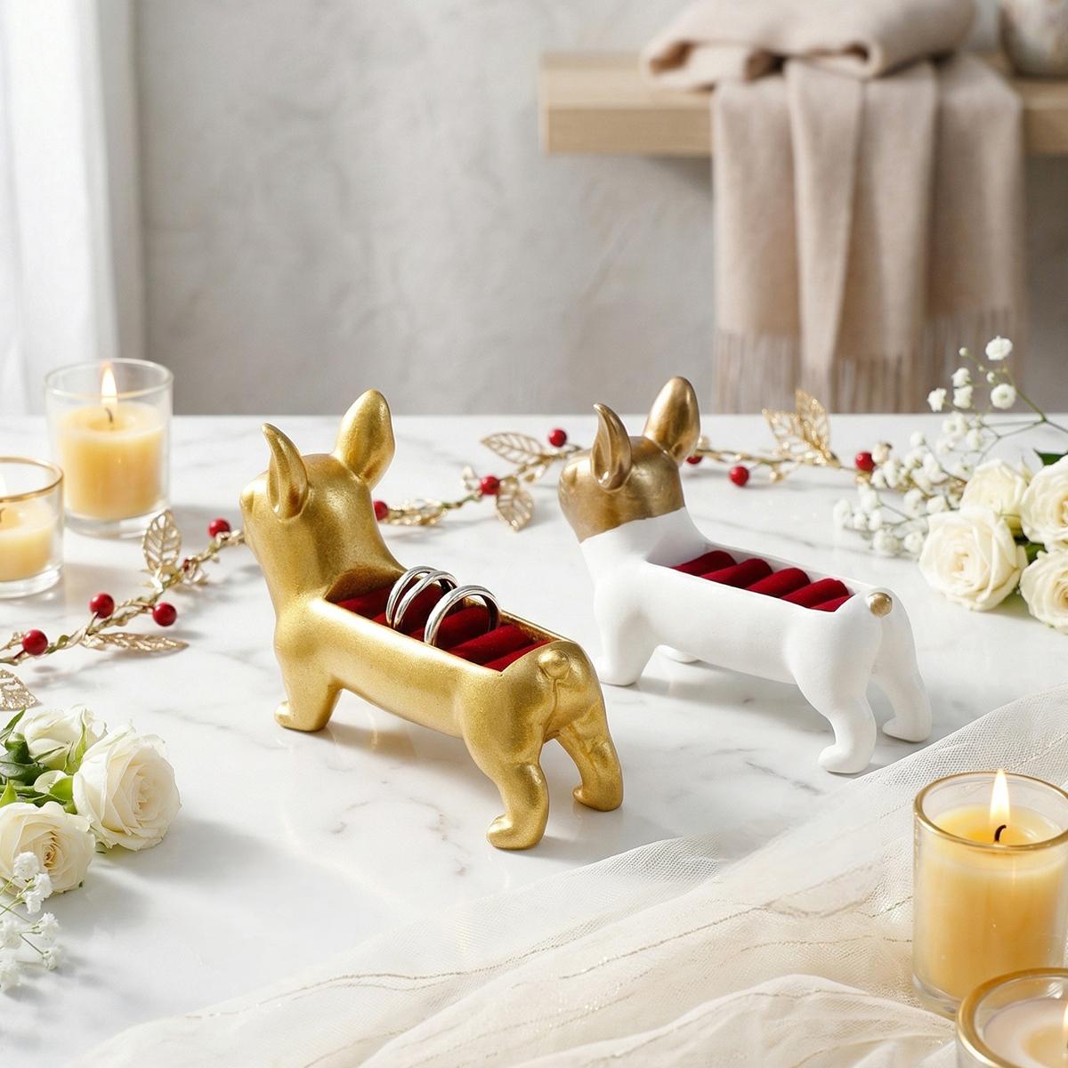 Creative Dog-Shaped Jewelry Display Stand, Resin Material Home Decor, Ideal for Rings, Necklaces, Bracelets, Earrings, Photography Props