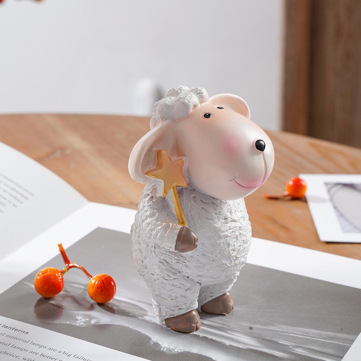 Cute Resin Ramadan Decoration, Star Wand Holder Moon Ornament, Festive Window Display, Eid Al-Fitr Gift for Home Party Meeting, Cute Cartoon Figurine