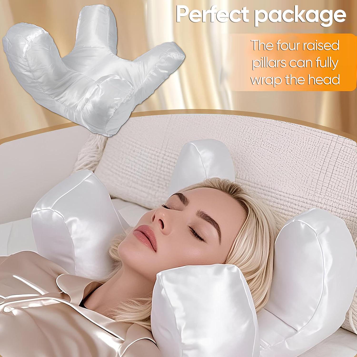 Face Massage Pillow with Washable Silk Pillowcase, Soft High-Quality Beauty Pillow with Plush Silky Polyester Filling for Ultimate Sleeping Comfort