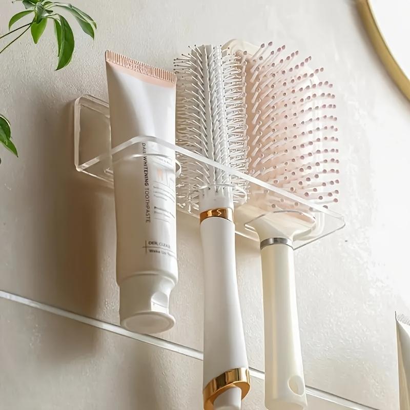 Modern Clear Acrylic Bathroom Shelf, Wall Mounted Floating Organizer for Toiletries and Hair Accessories, 1pc