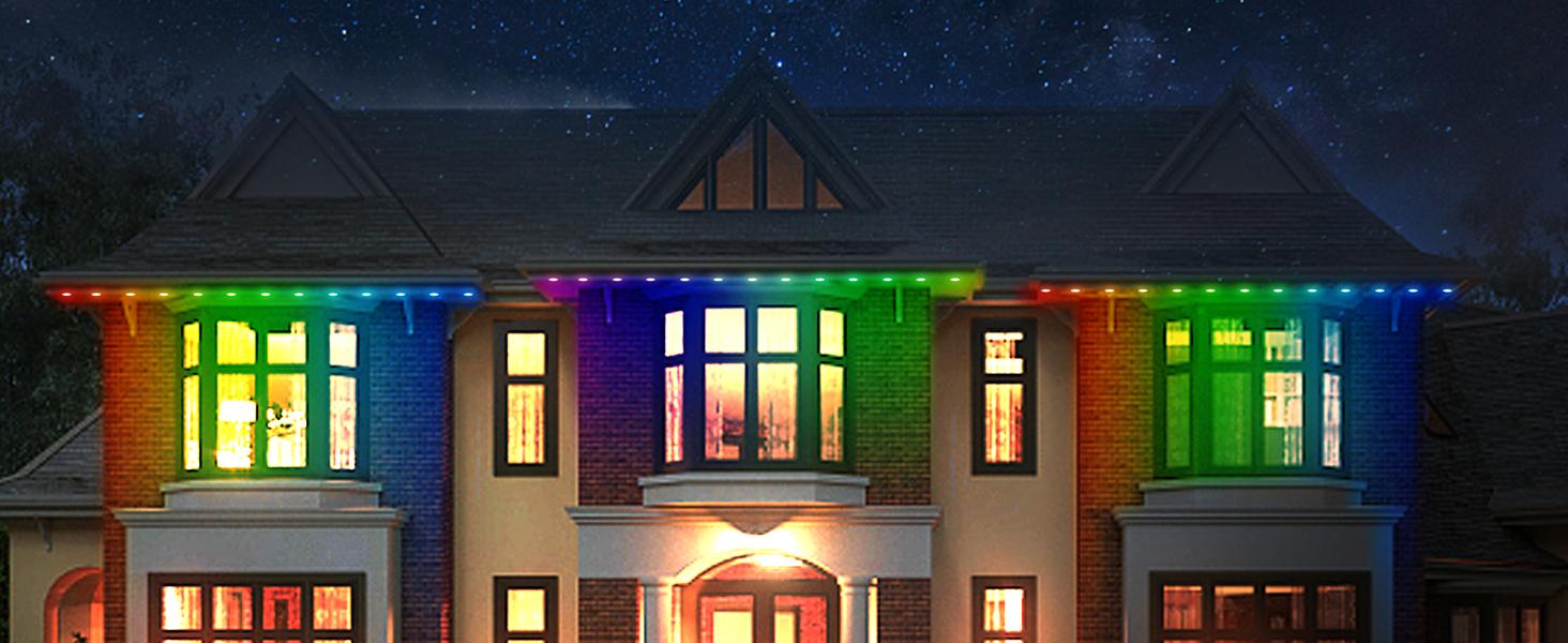 DAYBETTER RGB eaves light Colorful lighting for house edge IP67 waterproof, APP control Ideal for holiday decor (Heen, Christmas, etc.) Perfect for American homes