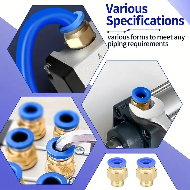25-Piece Pneumatic Quick Connect Set, High Strength Copper Body, Blue Rubber Seal, 360 Degree Rotation, Fast Installation & Removal