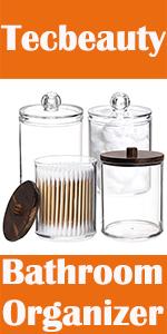 2 Slot Cotton Swab Ball Qtip Holder Jar Plastic Container Dispenser Box with Hinged Lid for Bathroom Home Storage Organizer