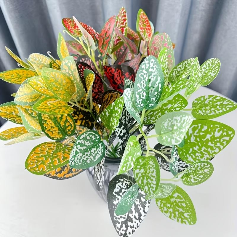 3pcs Realistic Leaf Plants, UV-Resistant Outdoor Decor, No Maintenance, Ideal for Garden, Pots, Porch, Various Occasions, Faux Potted Plant