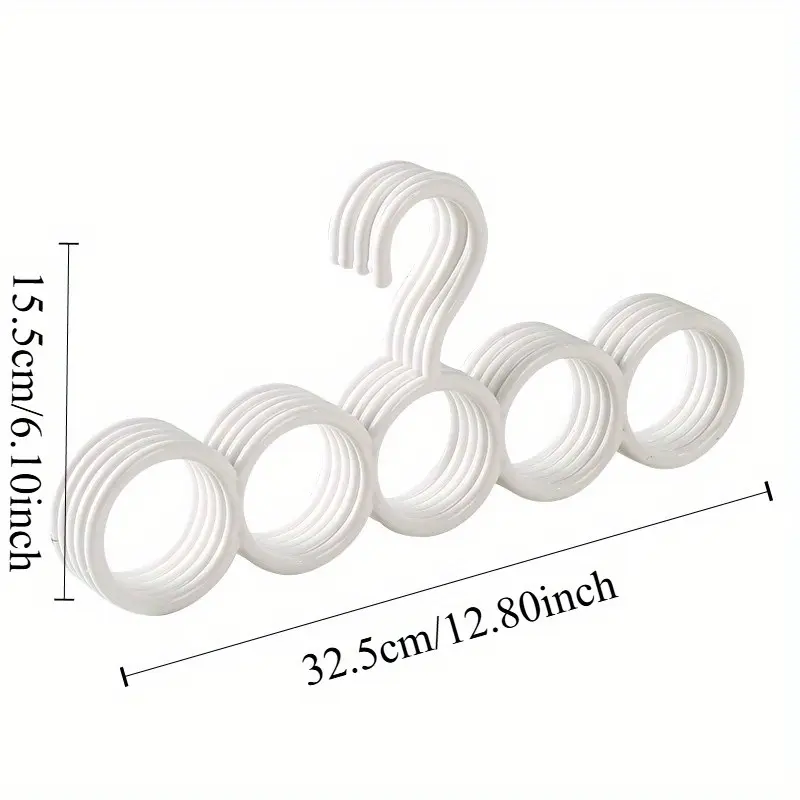 5-hole Scarf Rack, 5 Counts Multipurpose Plastic Storage Hanger, Space Saving Wardrobe Hanger, Dorm & Bedroom Organization