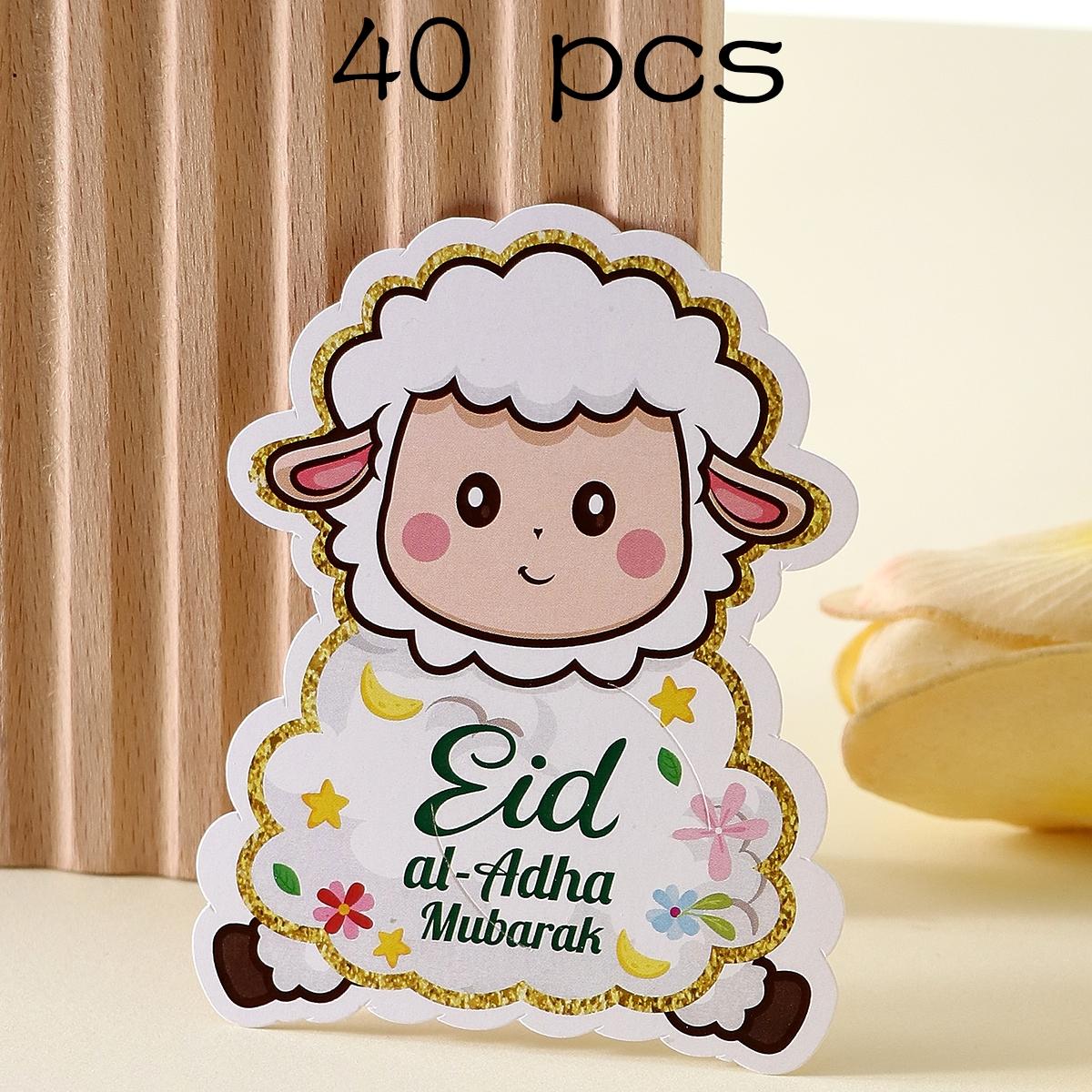 40 Pcs Adorable Cartoon Lamb Lollipop Sticks, Eid Al Adha Party Favors, Gift Decoration, Creative Eid DIY Supplies, Children Holiday Gifts