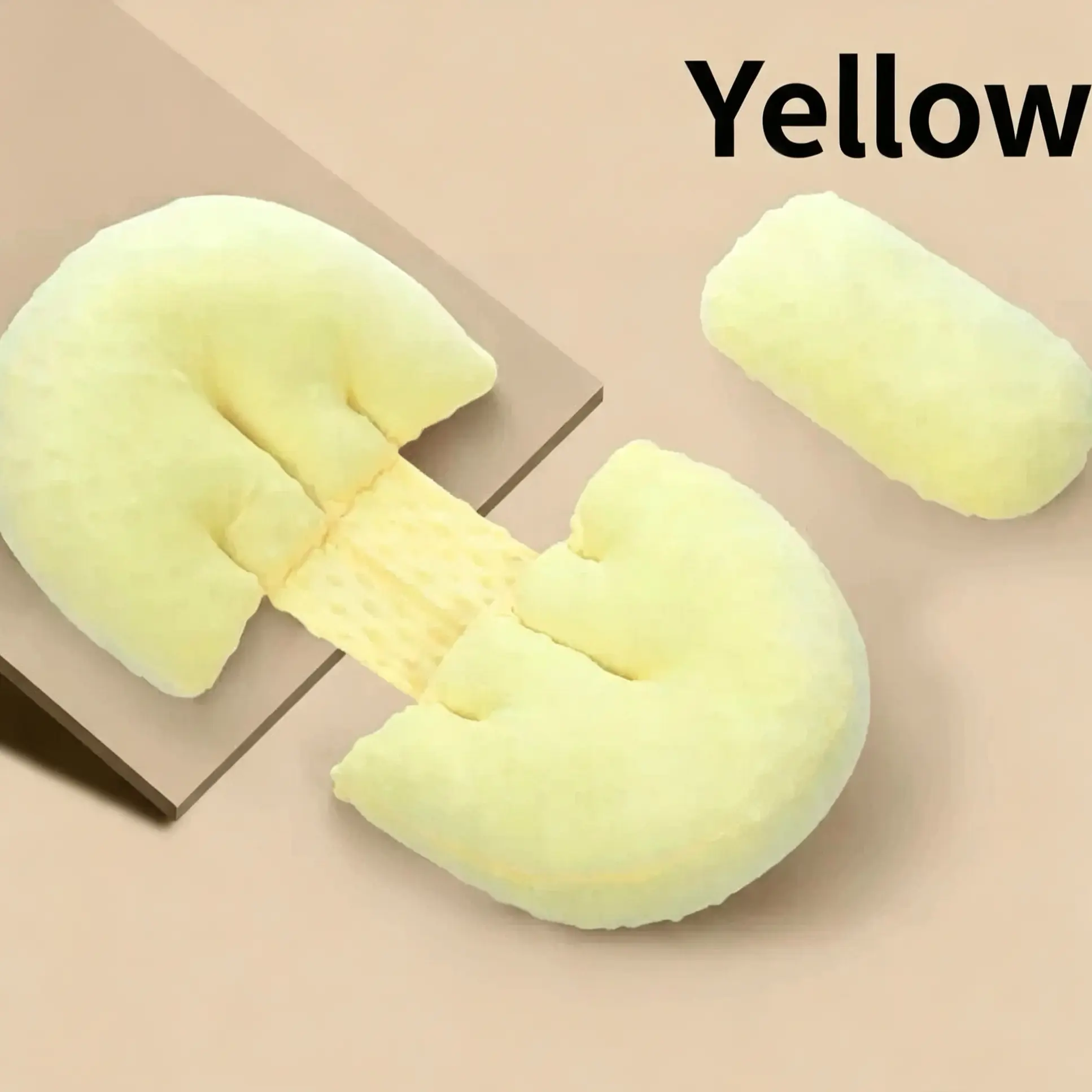 2pc Pregnancy Pillow for Waist, Back & Abdomen Support, Ergonomic Side & Stomach Sleeper, Adjustable Soft Polyester Maternity Pillow