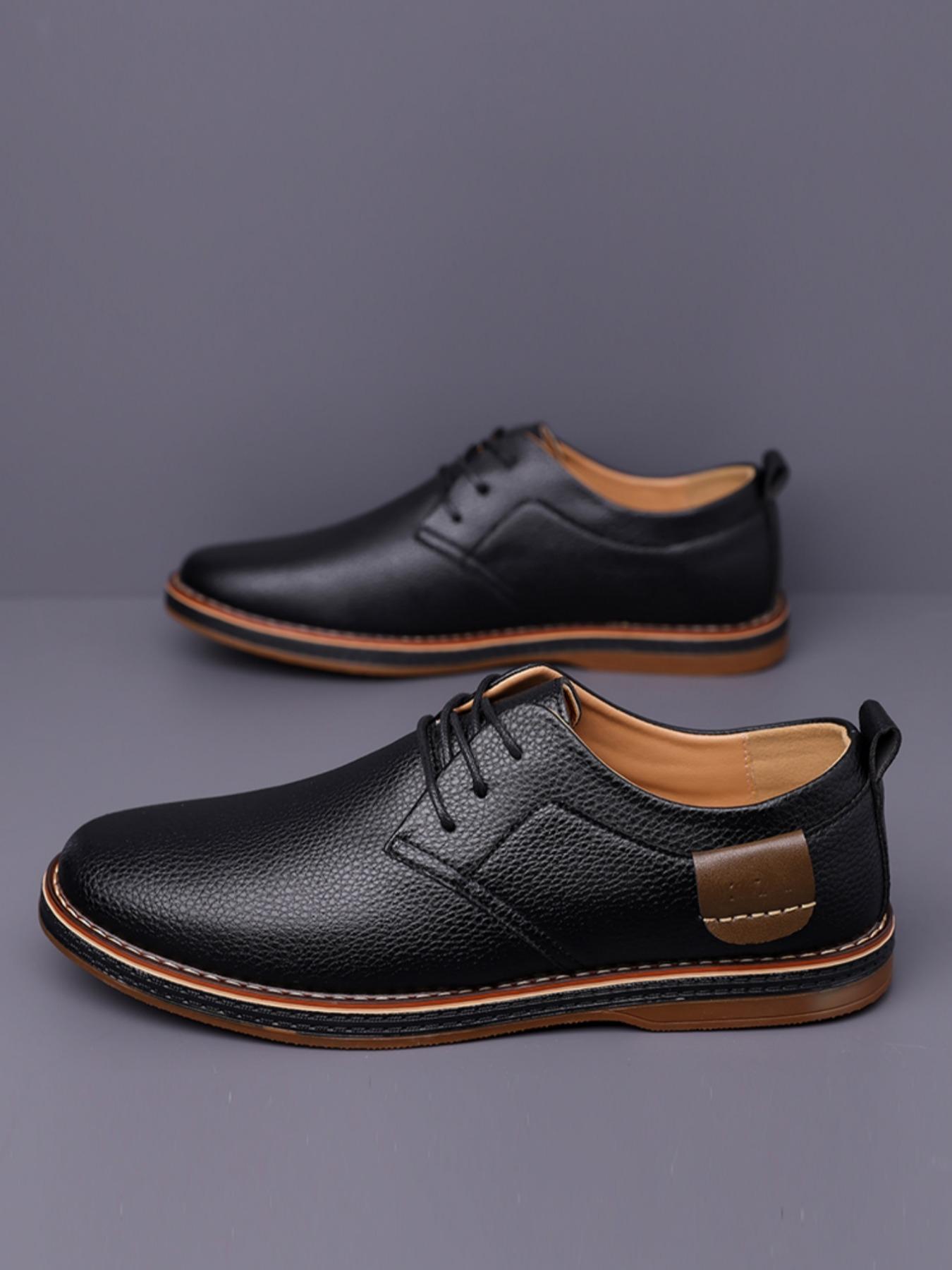 Men's Large Size Casual Closed Oxford Shoes, Business British Style Handmade Stitching Leather Shoes, All Season Formal Office Work Men's Footwear, Formal Oxfords
