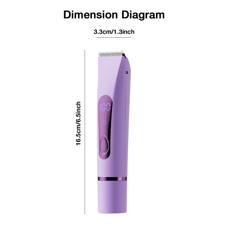 Women's Electric Bikini Trimmer Shaver & Razor, Dual Head, LED Display, Rechargeable, for Armpits, Body, Legs, New Condition