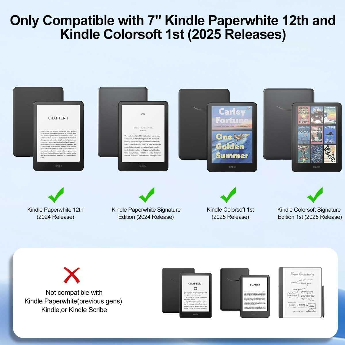 [2 Pack] T Tersely Screen Protector for 7 Inch New Kindle Paperwhite 12th Gen or Kindle Color Soft 1st Gen Signature Edition Tablet Protector